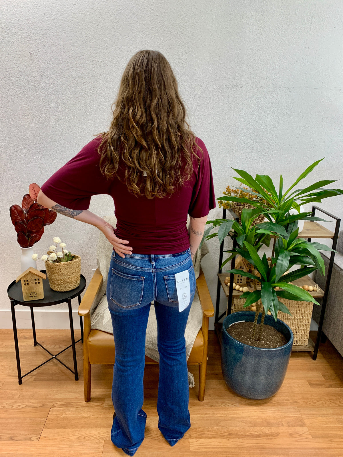 Risen Low Rise Flare Jeans