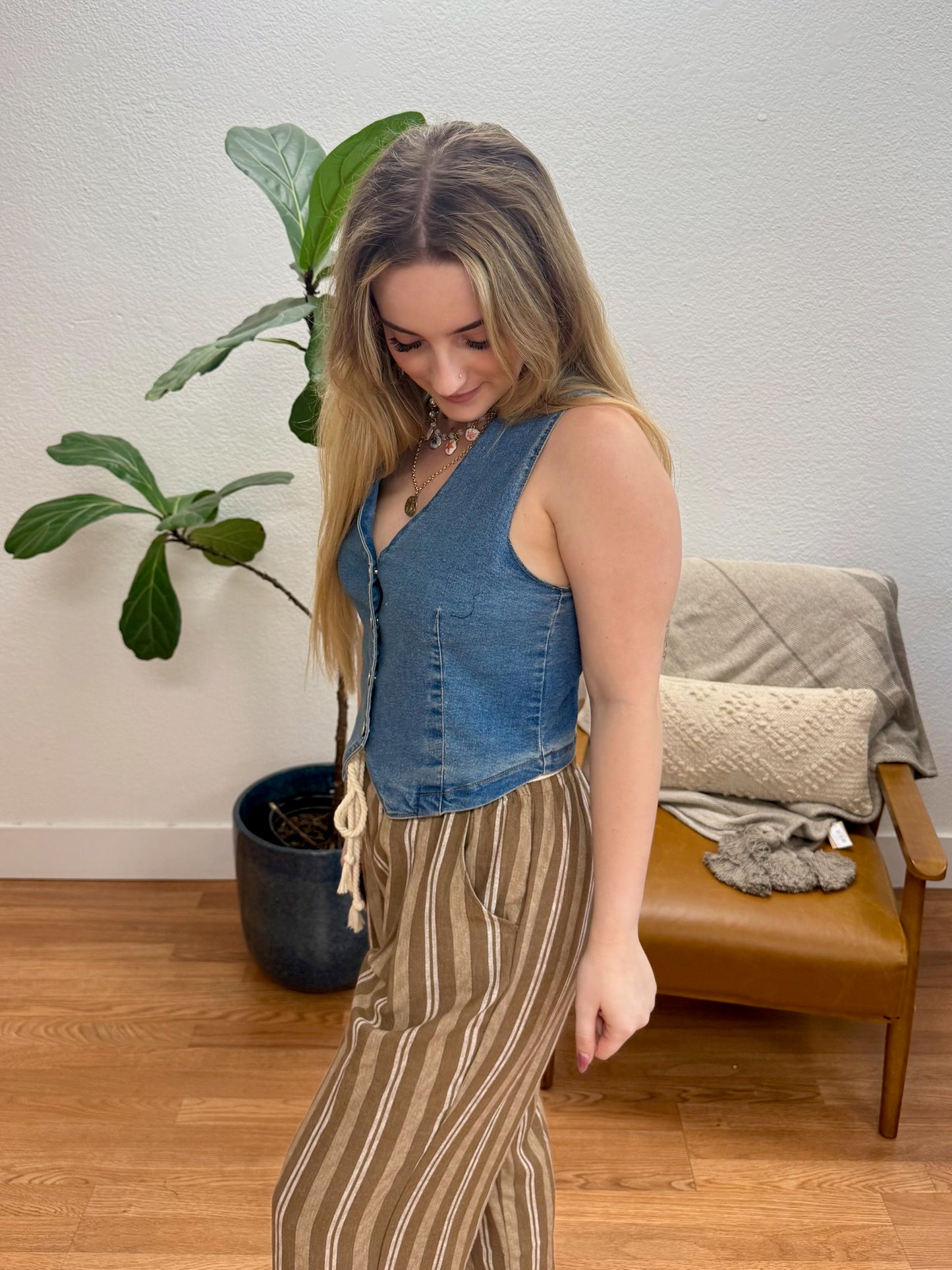 Blue Denim Stretch Vest