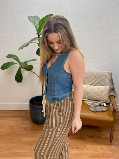 Blue Denim Stretch Vest