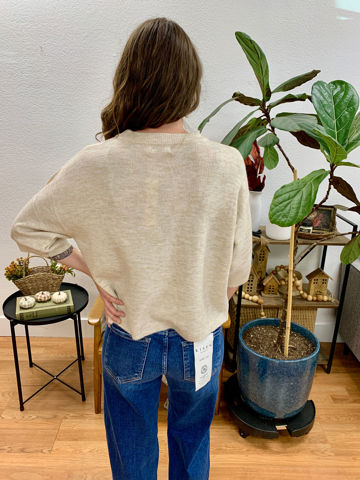 Oatmeal Heathered Boxy Pullover