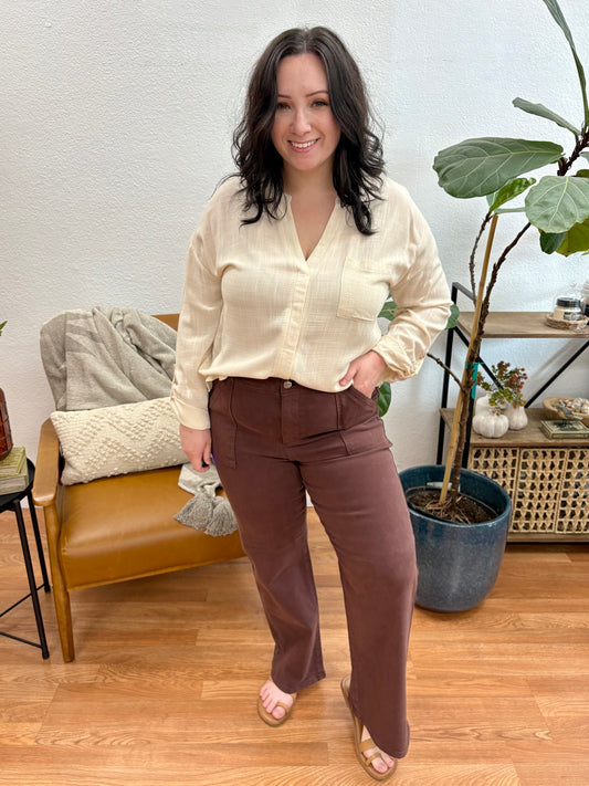 RISEN Ankle Flare High Rise Jeans