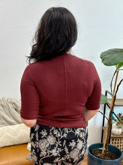 Burgundy Modal Ribbed Top