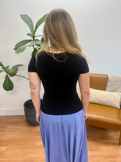 Black Double Layer Basic Top