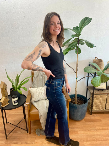 Risen Tummy Control Crop Bootcut Jeans