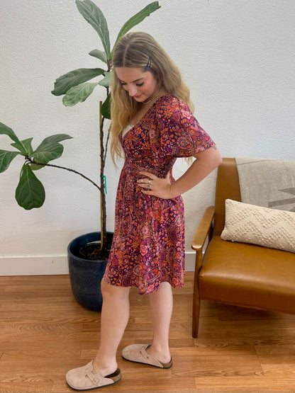 Berry Twist Cut Out Dress