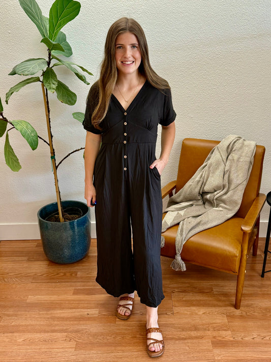 Black Button up Jumpsuit