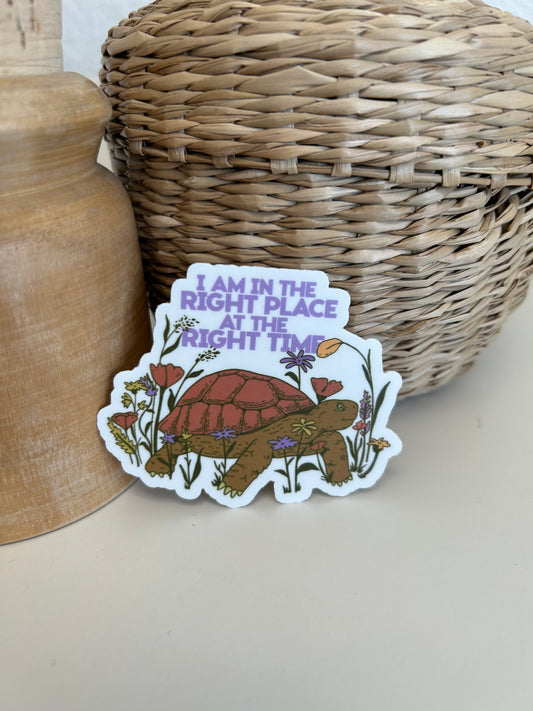 Right Place Right Time Turtle Sticker