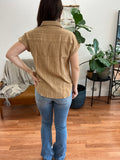 Khaki Textured Roll Sleeve Blouse