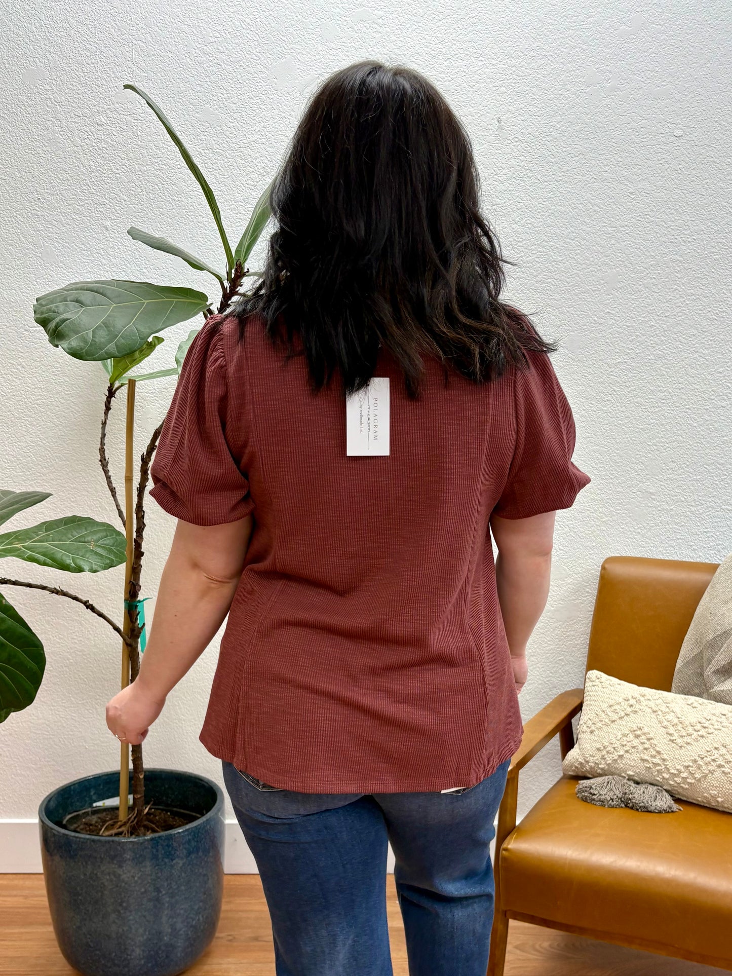 Marsala Button Up Top