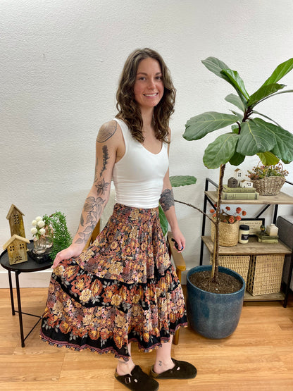 Moody Floral Circle Skirt