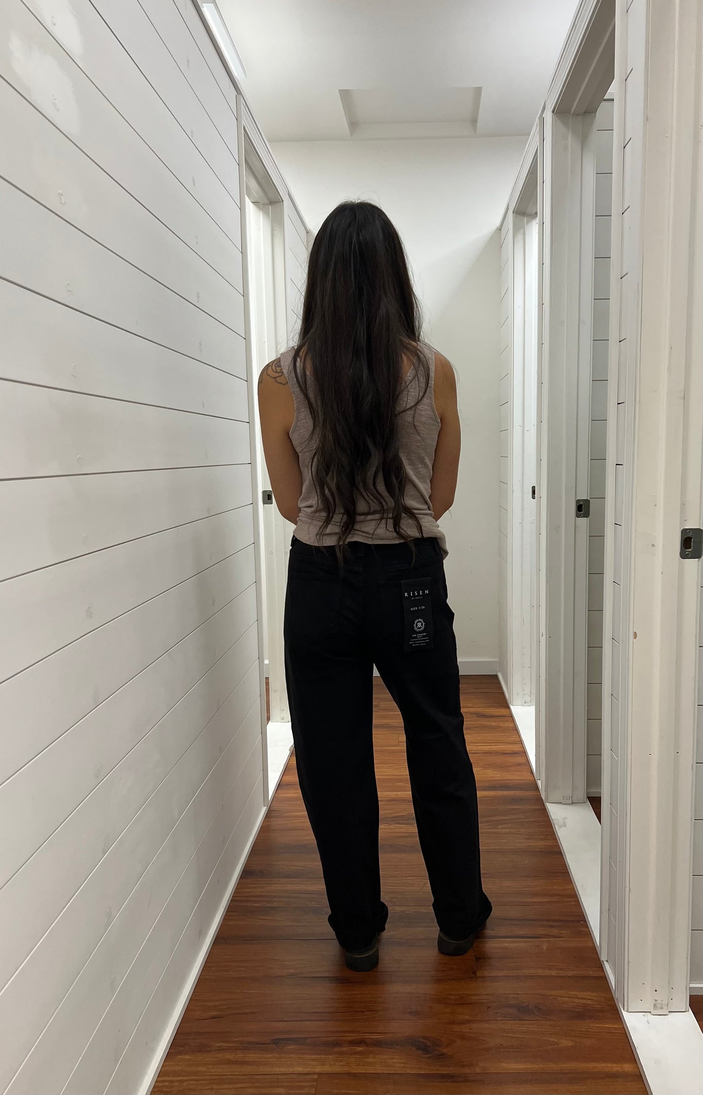 RISEN Black Barrel Leg Jeans