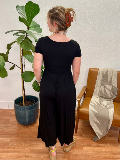 Black Double Layer Jumpsuit