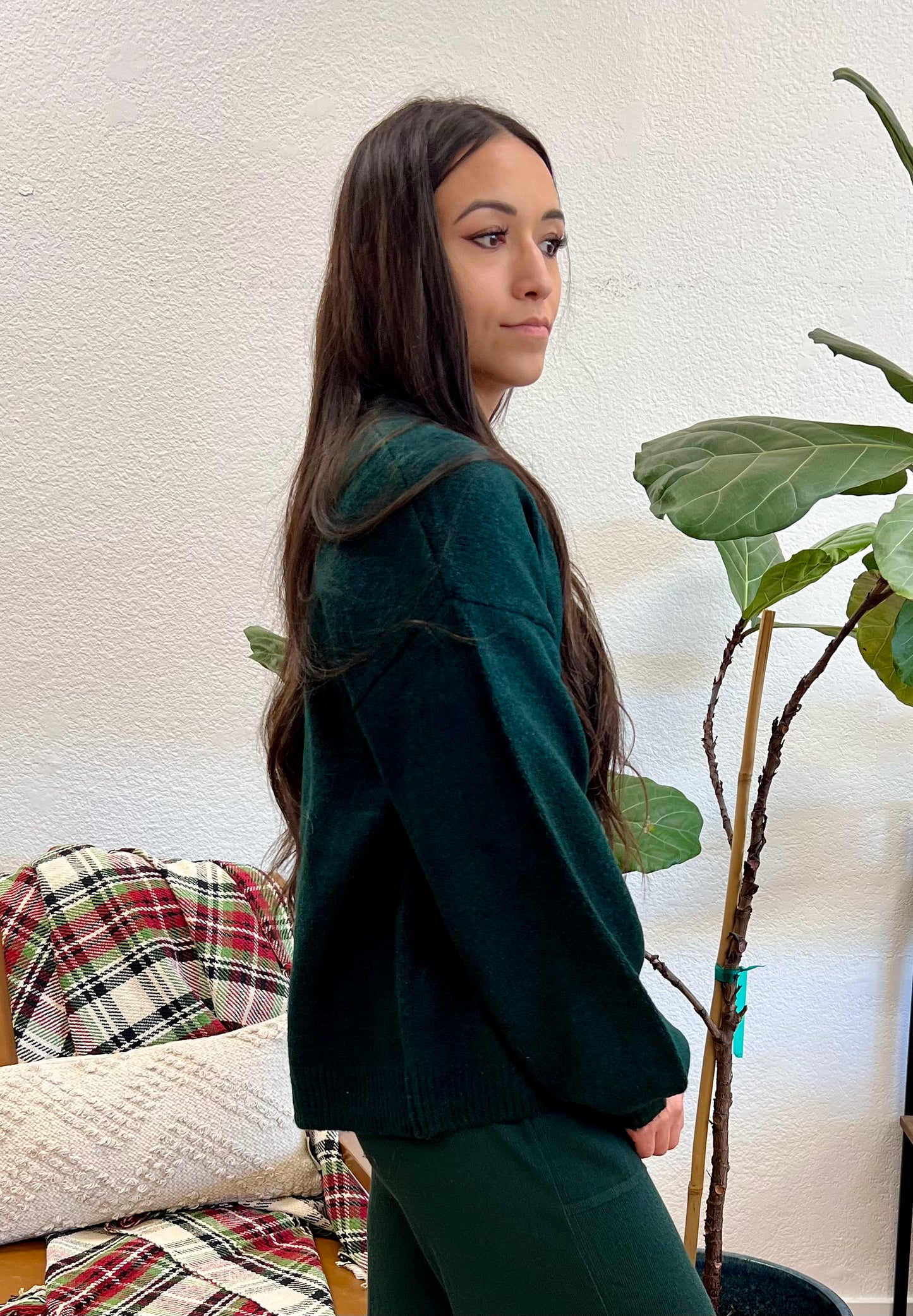 Peacock Chunky Open Cardigan