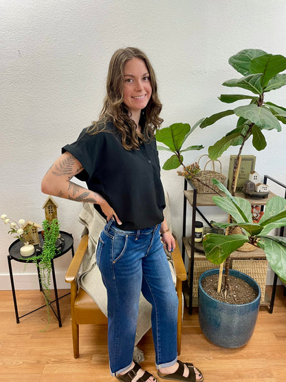 Risen Slouchy Cropped Boyfriend Jeans