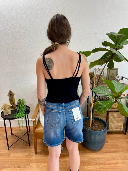 Mica Blue Ribbon Bermuda Shorts