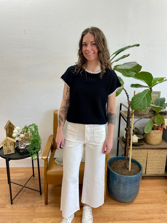 Judy Blue Wide Leg White Crop Jeans