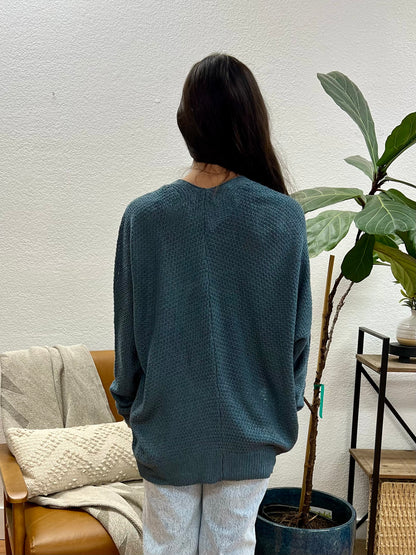 Teal Crochet Cardigan