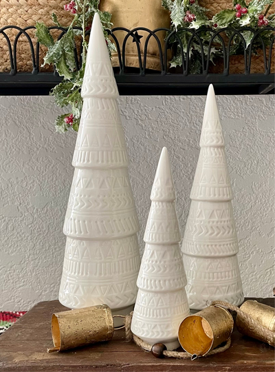 Embossed Ceramic Trees - Terra Cottage