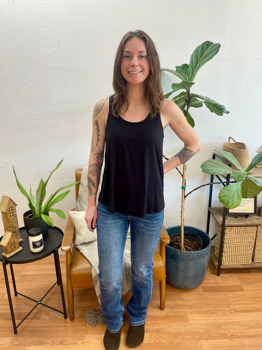 Mica Doyou Blue High Rise Straight Leg Jeans