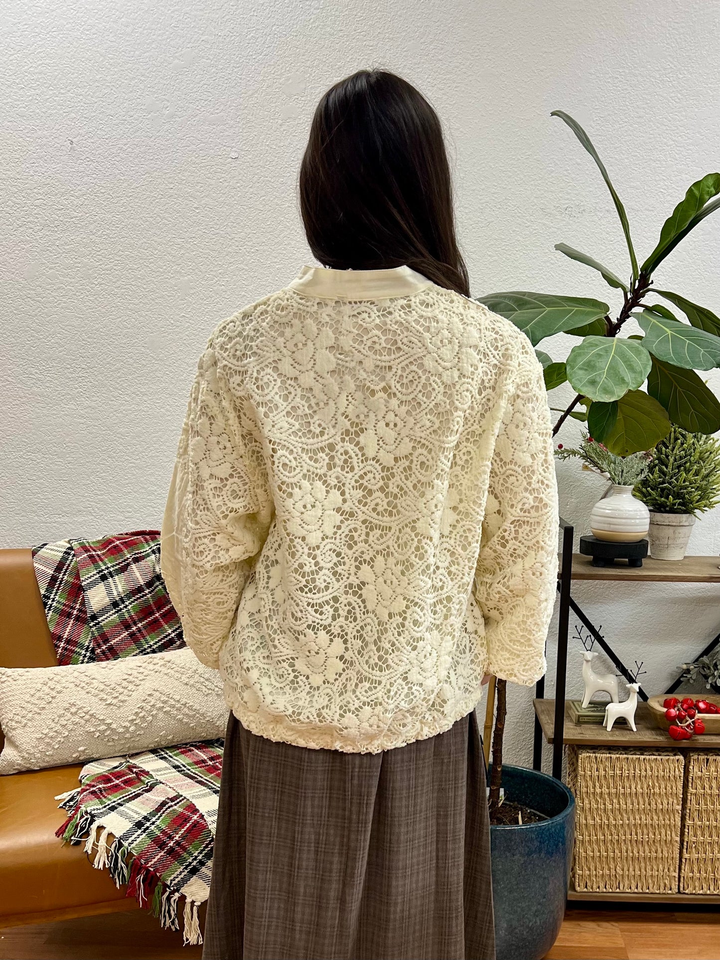 Cream Crochet Jacket