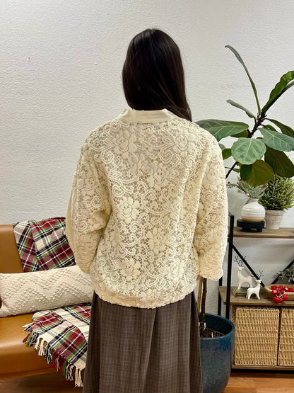 Cream Crochet Jacket