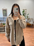 Taupe Oversized Fleece Shacket