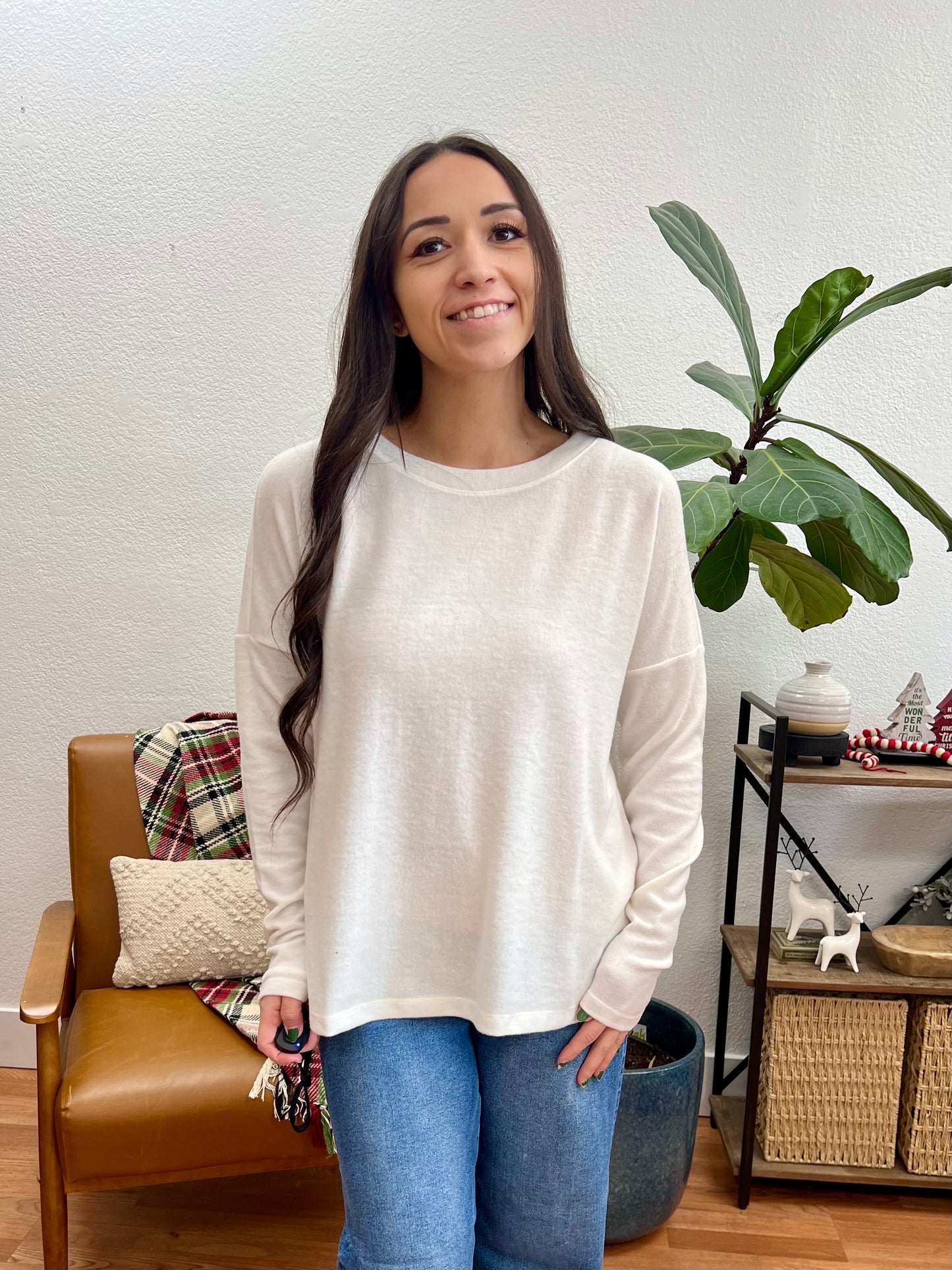 Off White Soft Crew Neck