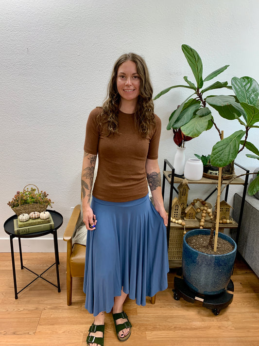 Slate Hanky Hem Skirt