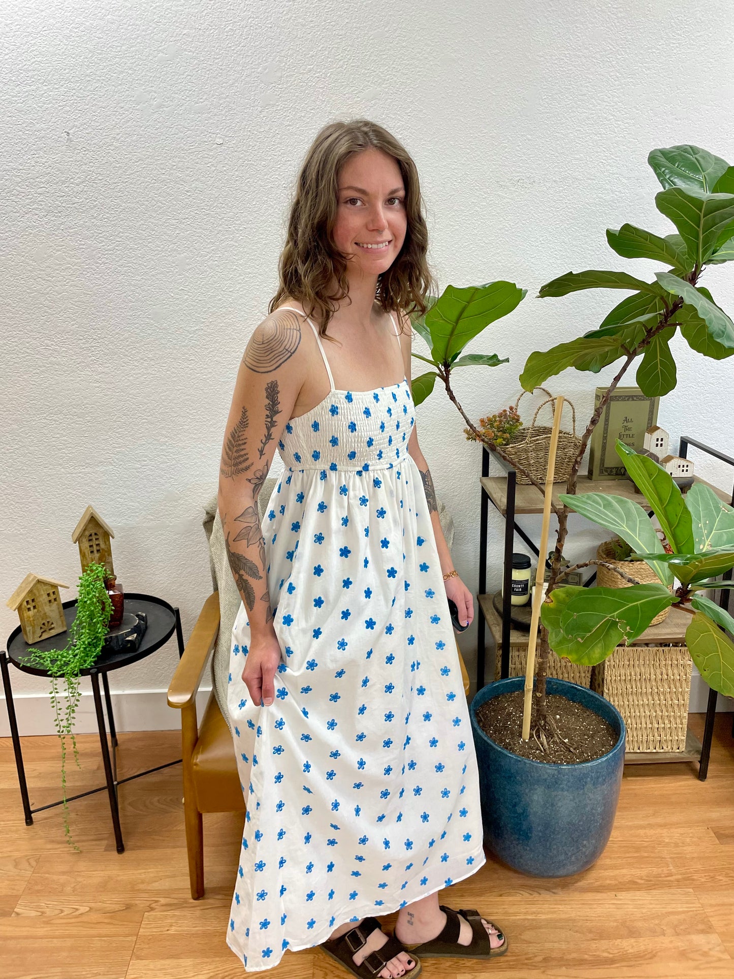 Sleeveless Floral Midi Dress