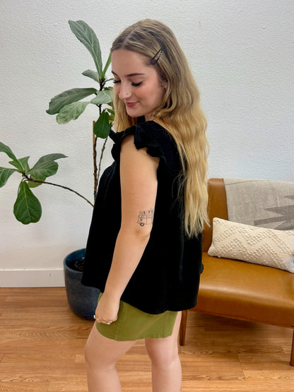 Black Square Neck Tunic Tank