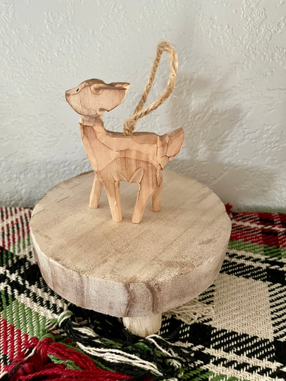 Hand Carved Forest Animal Ornament