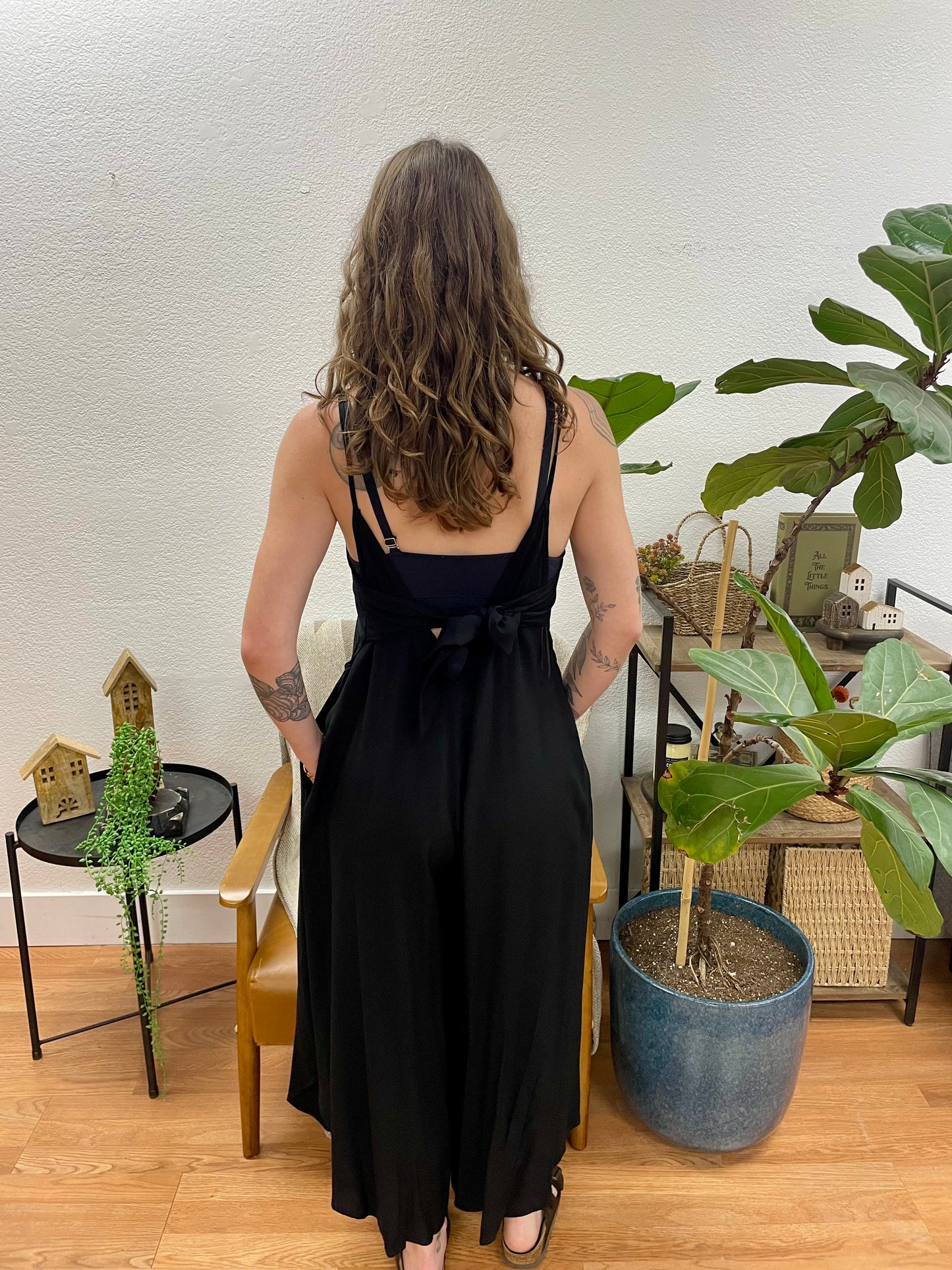 Black Cami Tie Back Jumpsuit