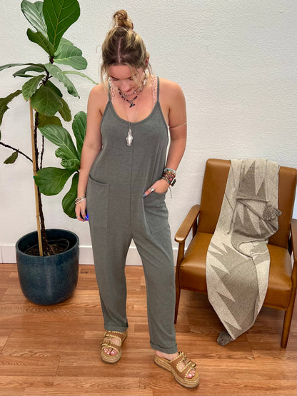 Olive Cami Relaxed Jumpsuit