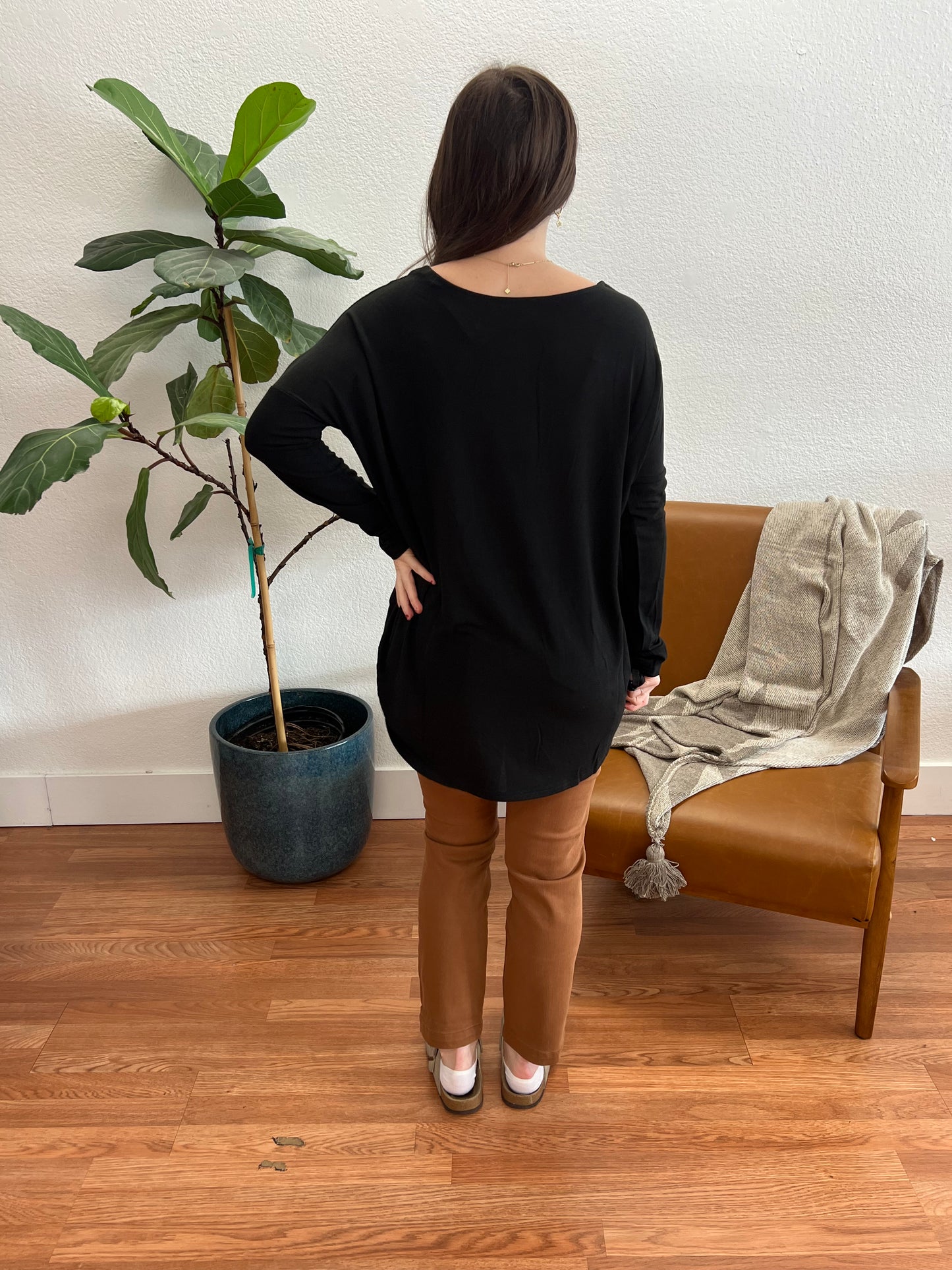 Black Relaxed Tunic Tee