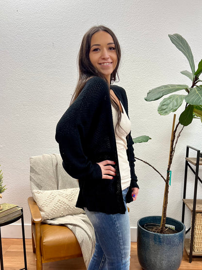 Black Crochet Cardigan