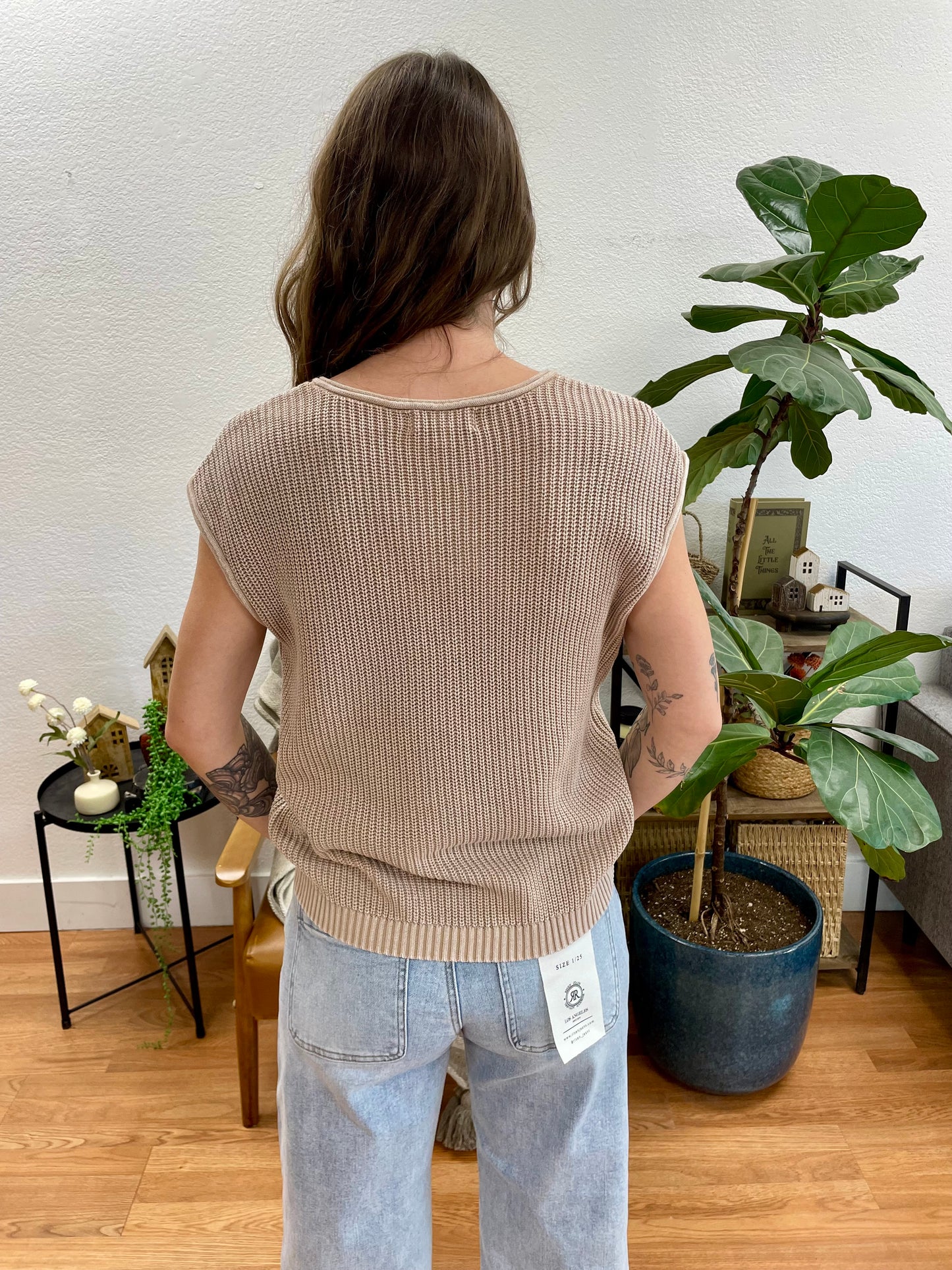 Khaki Knit Henley Top