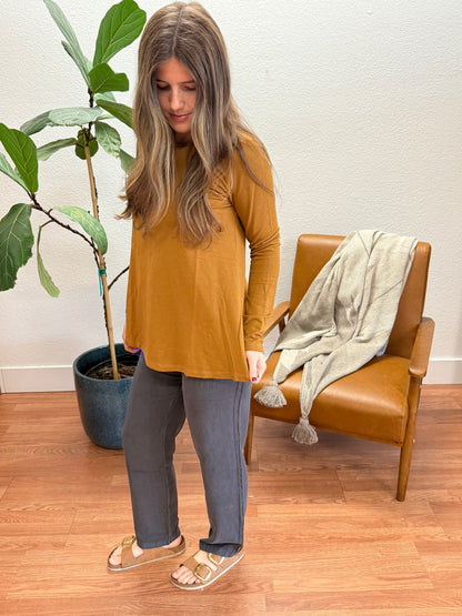 Mustard French Terry Tunic