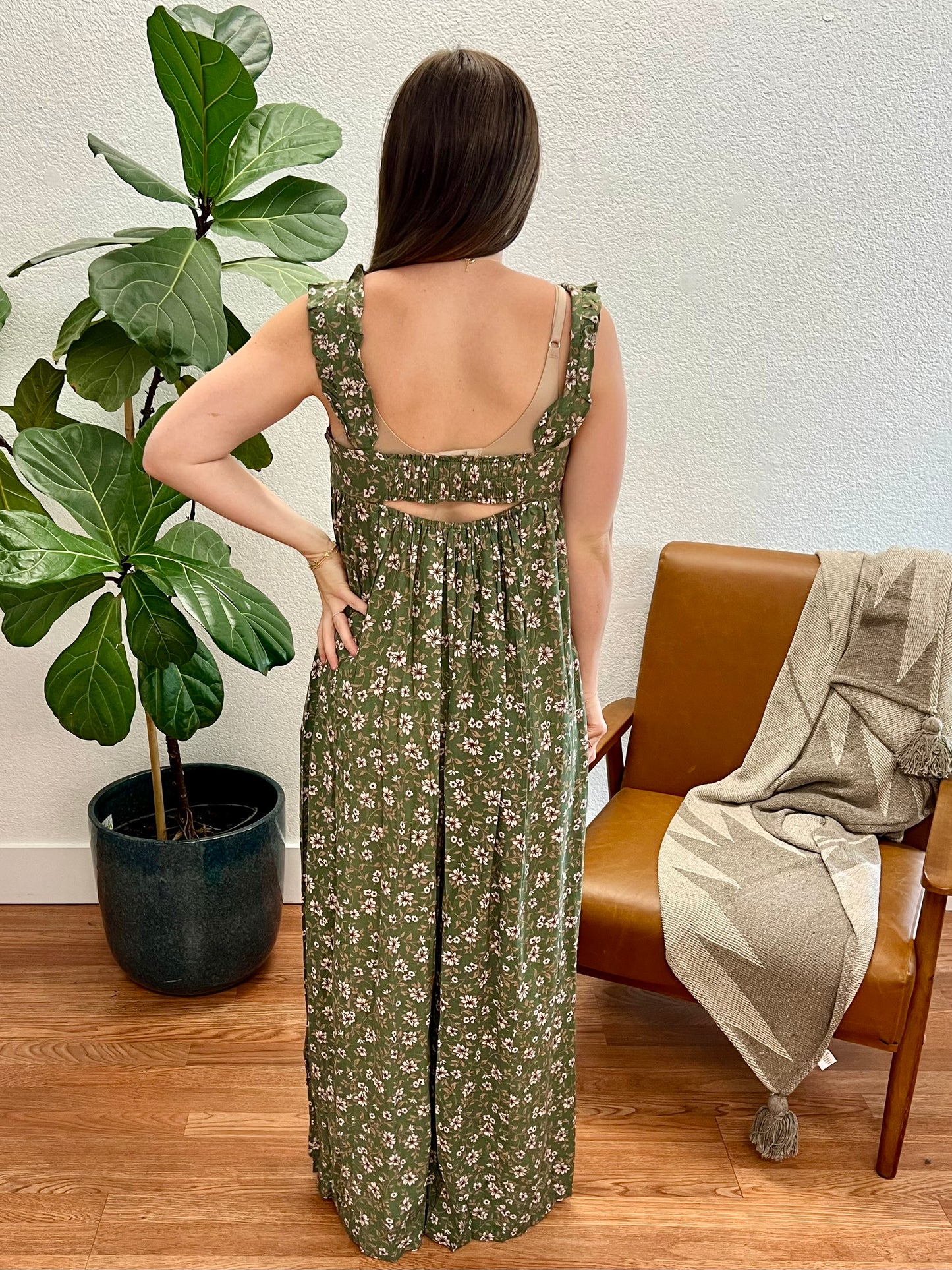 Olive Comfy Wide Leg Jumpsuit