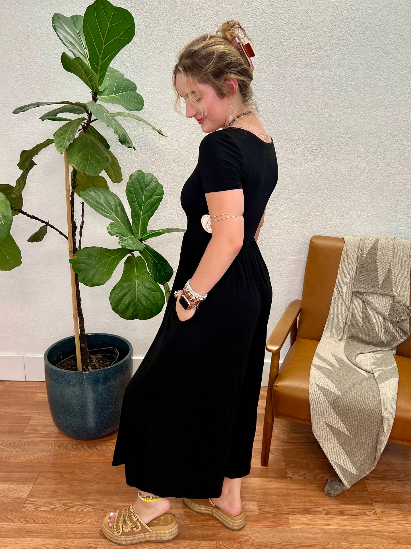 Black Double Layer Jumpsuit