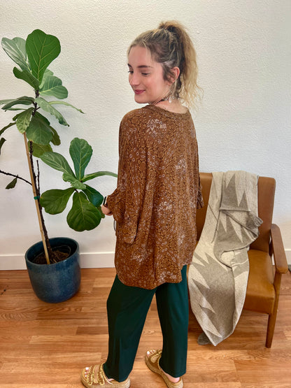Butterscotch Ethnic Print Oversized Blouse