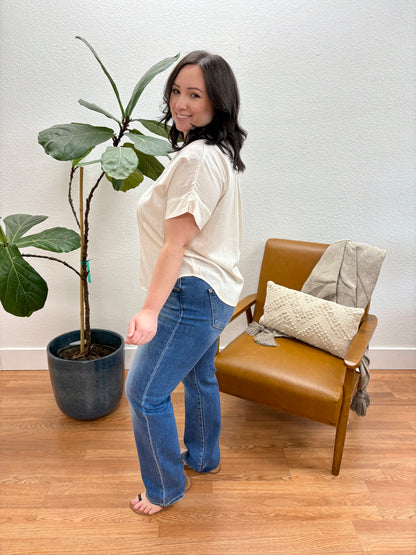 Ivory Batwing Henley Top