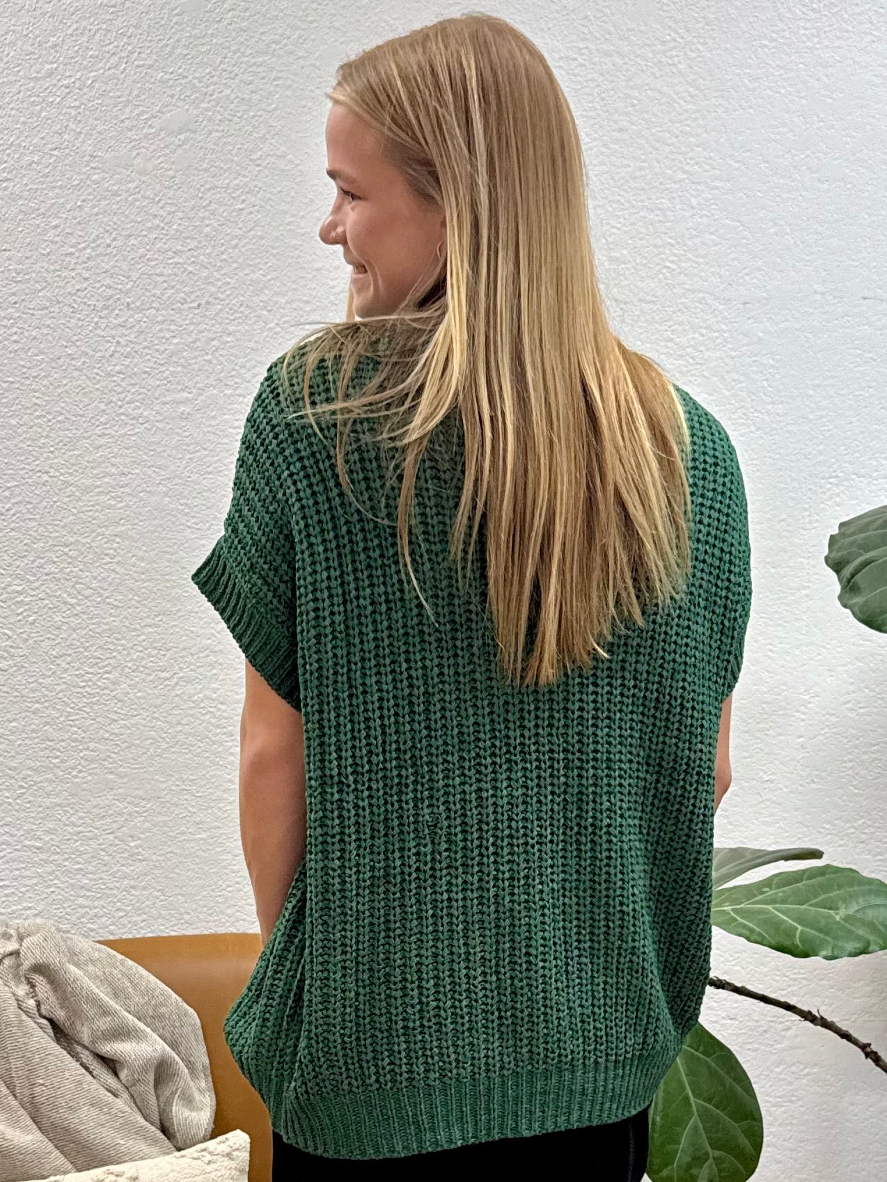 Dark Green Round Neck Sweater