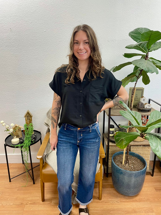 Risen Slouchy Cropped Boyfriend Jeans