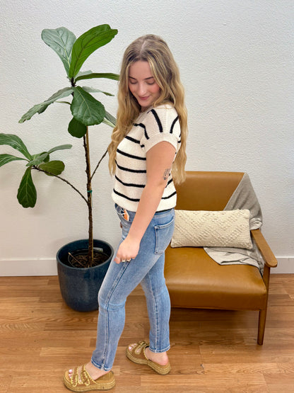 RISEN Medium Mid Rise Slit Jeans