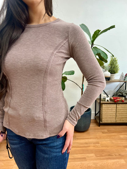 Mocha Seam Detail Top