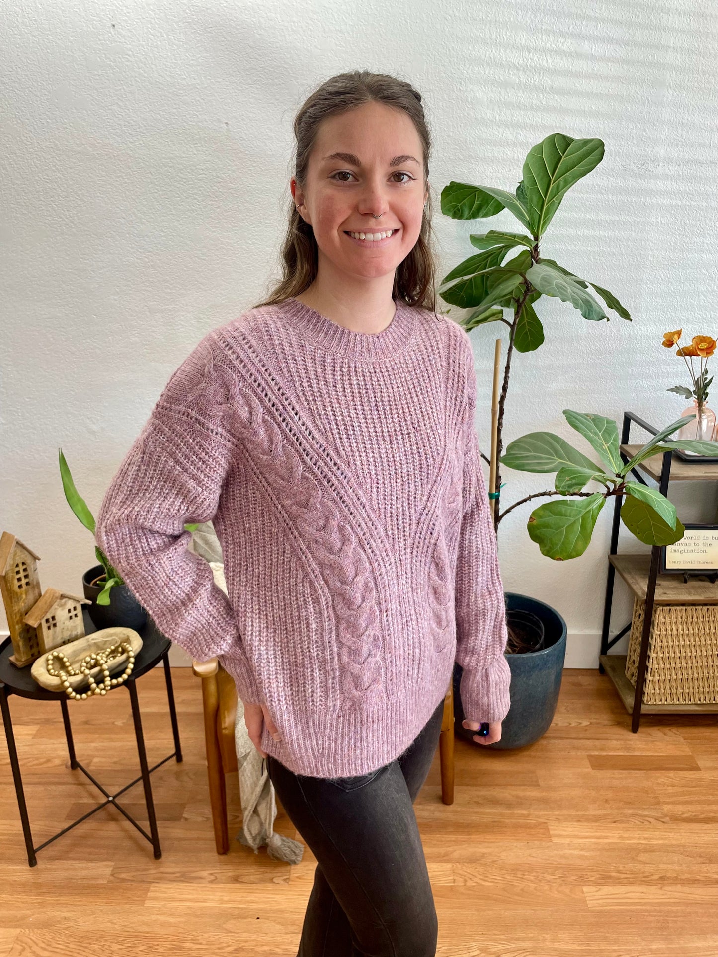 Lavender Cozy Plush Sweater