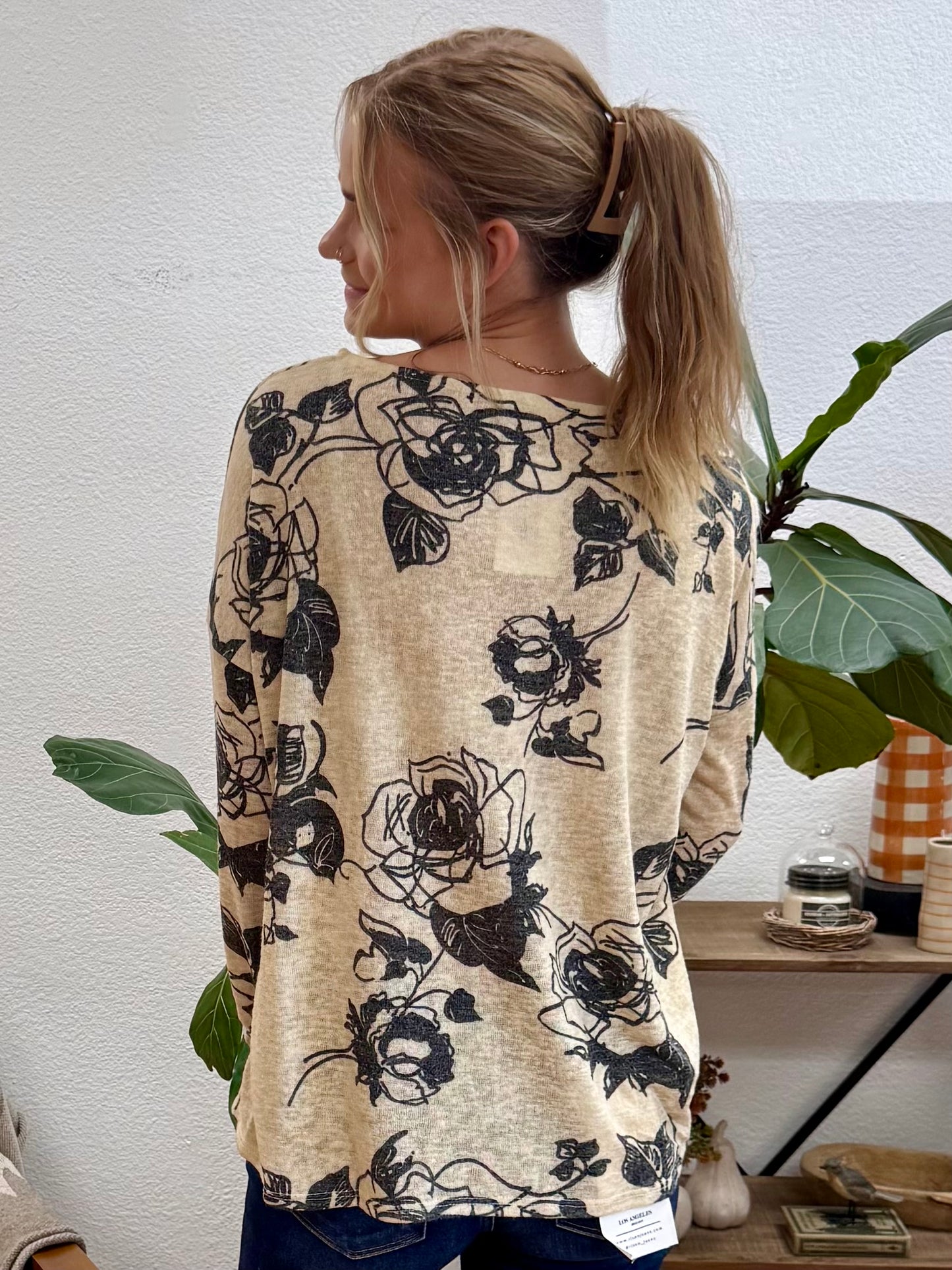 Cream Floral Tiara Top