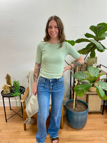 Mica Visa Blue Wide Leg Jeans