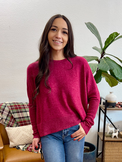 Cabernet Brushed Dolman Sweater