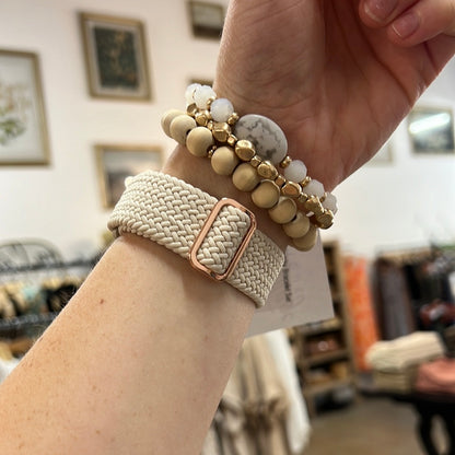 Cream Chunky Bracelet Set